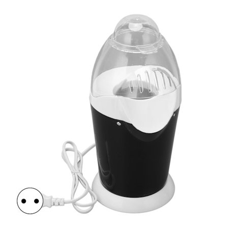 Svart 1100W Elektrisk Popcornmaskin med Varm Luft for Hjemmekjøkken Hybel Camping EU Plugg 220V