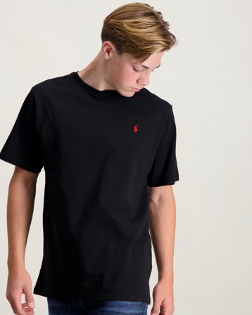 Polo Ralph Lauren Cotton Jersey Crewneck Tee Zwart T-shirts Jongens - Kids Brand Store