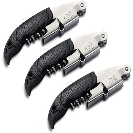 Professionel proptrækker til bartendere, sæt med 3, med rustfrit stål