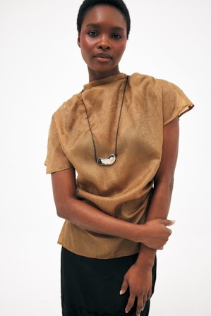 NA-KD Draperad genomskinlig topp - Ärmlösa toppar - Brun - EU 32