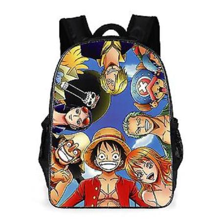 Anime One Piece Rygsæk til Børn Drenge Piger Udendørs Rejse Skoletaske Dagrygsæk Skuldertasker Rygsæk Gaver