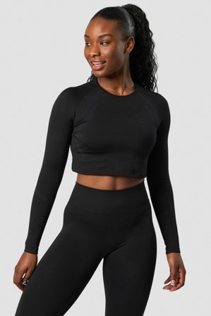 ICANIWILL - Impact Seamless LS Crop Black - Dames - sportkleding van ICIW