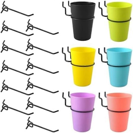 Oppbevaringskurv med Pegboard Krokkopper - Passer 1/8in & 1/4in Spiker - Garasje Hobbyrom Verktøy Hengende Display Organizer C