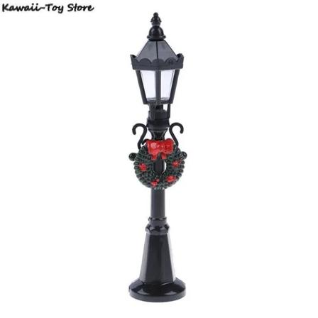 Dukkehus Miniature Jule Park Gade Lampe Dukke Gadelys Dekor Legetøj