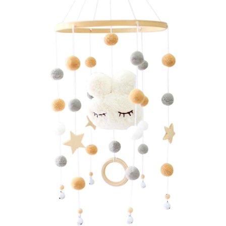 Musikalisk spjälsängsmobil, för barnrum vindspel kanin spjälsängsmobiler