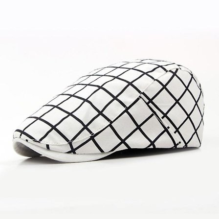 Herre Bomulds Grid Ivy Flat Cap Newsboy Kvinder Baret Cabbie Gatsby Golf Kørsel Hat