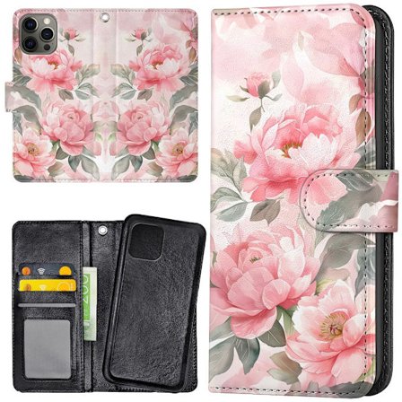 iPhone 14 Pro - Plånboksfodral/Skal Flowers
