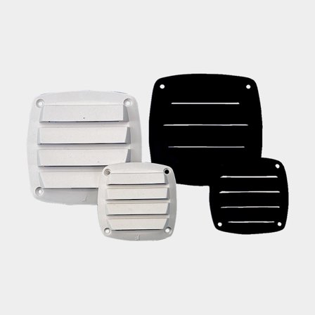 Ventilation grille Roca, PVC plastic (PA6), 85 mm x 85 mm, black