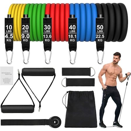 Elastiske Bodybuilding Bands, 5 Resistance Bands Fitness Kit, Bodyb