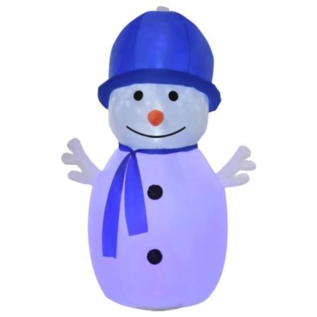 Rootzin joululumiukko - puhallettava lumiukko 2 pyörivällä LED-valolla - Joulukoristeet - Sisällä - Ulkona - Puutarhan nurmikon koristelu - Valkoinen/