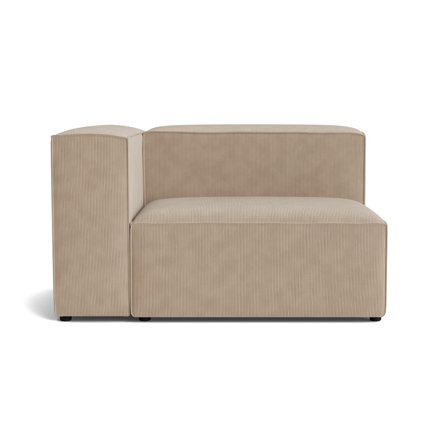 Lissabon XL hjørnemodul, venstrevendt - Rebel Mørk Beige - 130x100x72cm - Modulsofa med kvalitetsstof & ramme af krydsfiner