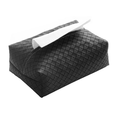 Skinn vevd mønster silkeboks rektangel serviettholder for hjemme soverom Stue Skrivebordsdekorasjon silkepapirboksdeksel