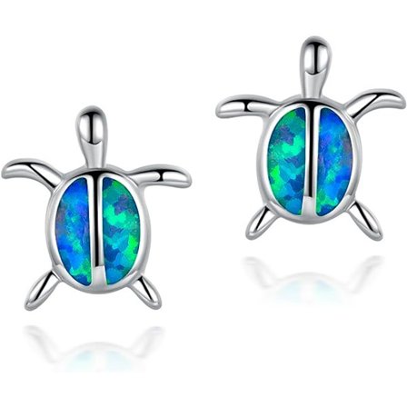 Vita guldpläterade opal-sköldpaddsörhängen för flickor och kvinnor Hypoa