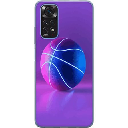 Kompatibel Mobilcover til Xiaomi Xiaomi Redmi Note 11S Basketball plakat neon bold sport basketball farverig lilla blåt glødende bane retro design a