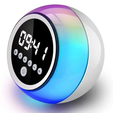 Väckarklocka Bluetooth-högtalare Dimbar FM-radio timerfunktion