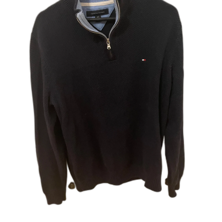 Mörkblå tröja med dragkedja från Tommy Hilfiger