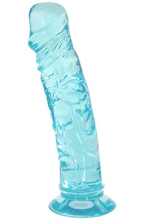 Crystal Pleasures Aqua Blue 18 cm Dildo - Blushme.se