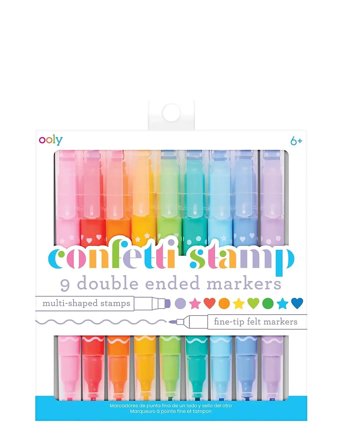 Ooly Markers With Stamp 9 Pcs - Confetti - Multi/patterned - ONE SIZE