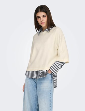 ONLY Onlsimoni 3/4 Pullover Knt Noos - Cream - M