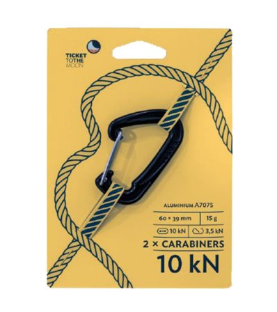Ticket To The Moon Hammock Carabiner Pair 10kn Hammock Black OneSize