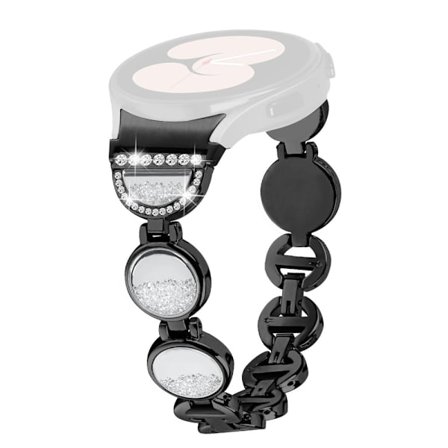 Armband med strassdekor Samsung Galaxy Watch 4 Classic (46mm) / (42mm) / (44mm) / (40mm) - Svart