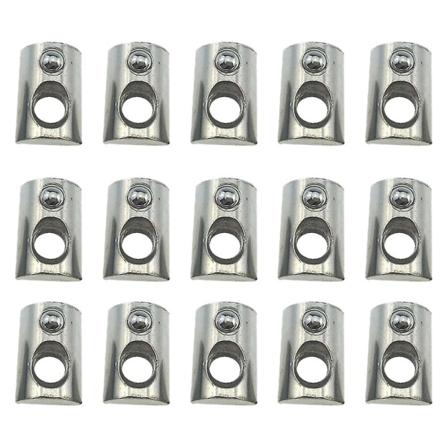 100 stk T-spormuttere Rull inn Fjærbelastet Mutter Karbonstål For Aluminiumsprofil Sølv 2X2CM Silver 2X2CM