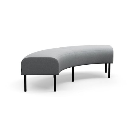 Modular bench VARIETY, 90° corner, fabric Pod CS, silver grey