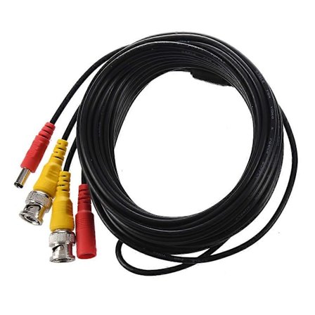 10m 33ft Sikkerhetsvideo/kabel BNC + RCA Plugg Kombinasjonskabel for CCTV Kamera