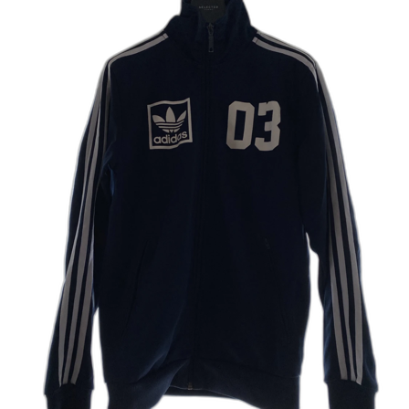 mörkblå adidas zip hoodie