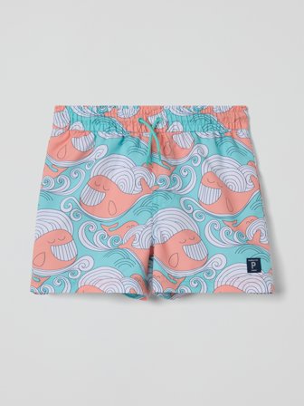 Badeshorts hvaler - 86|92 - barneklær - turquoise - Polarn O. Pyret