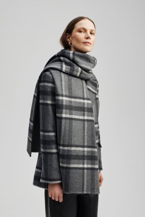 Malina - Faith scarf - One Size - Grey Check