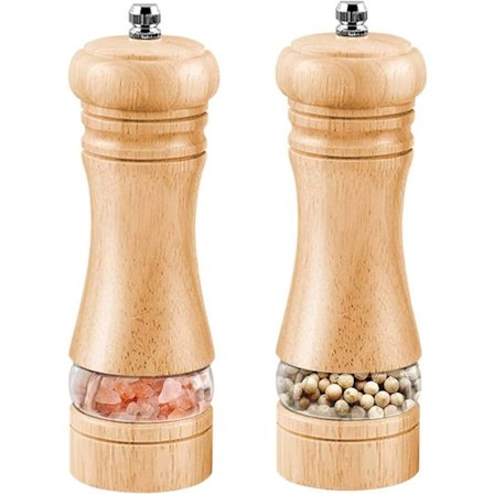 Sett med 2, salt- og pepperkvern, tre salt- og pepperbøsse