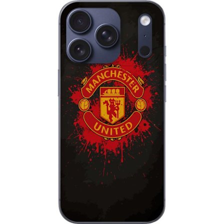 Kompatibelt Mobildeksel til Apple Apple iPhone 17 Pro Manchester United logo i rød og gul farge med røff sportslig bakgrunn