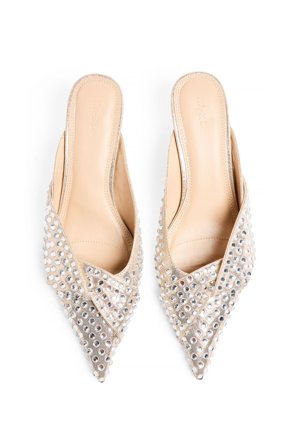 NA-KD - Rhinestone Pointy Toe Pumps - Sko Nyttårsaften - Sølv - EU 38