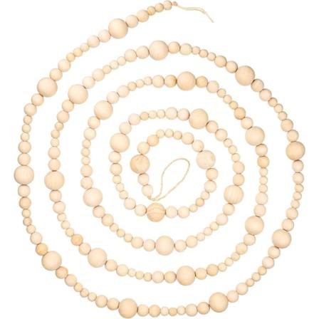 10 fot treperlekrans rustik bondegård Perlekrans dekorativ veggdekor treperler (beige)