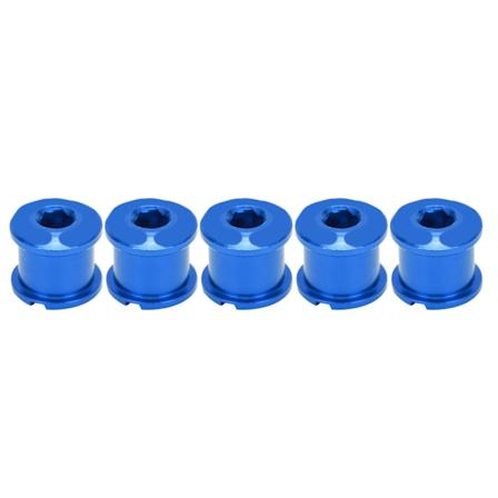 5 stk MTB Sykkel Kjede Hjul Skrue Dobbel Kjede Ring Sett Bolt 7075 Aluminium Skive Skruer Blå