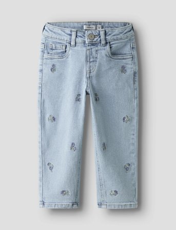 name it Nmfbella Mom Emb Jeans 1224-Fr Noos - Blue - 98