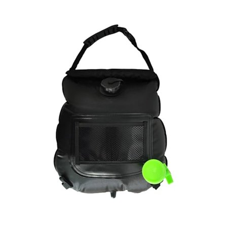 Solcampingbruser, 20 liter, Sort