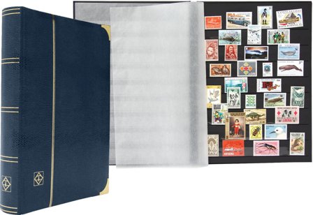 COMFORT DELUXE Indstiksbog - A4 - 64 sorte sider - Blå - Leuchtturm