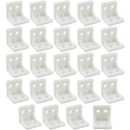 24 stk. Plast Hjørnevinkler Møbelhjørnebeslag L-formede Hjørnevinkler Hvide