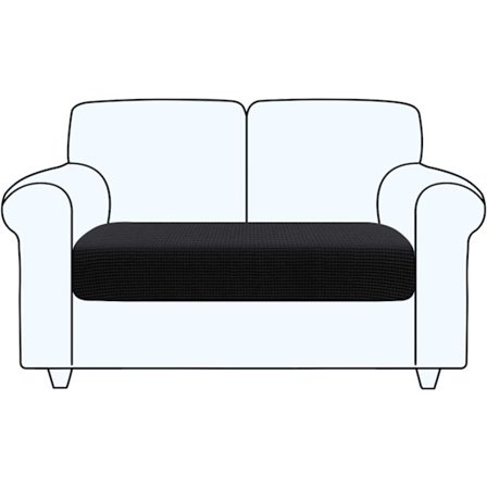 (Svart, 2-sits) Sofföverdrag, 1-delat soffkuddsöverdrag