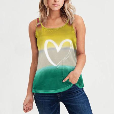 Ärmlösa Linne För Kvinnor U-hals T-shirts