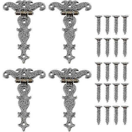 4 stk Retro hengsler med monteringsskruer