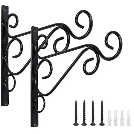 Pieces Smedejerns Havevægsbeslag, Hængende Kurvbeslag Plante Krog, Væghængende Beslag Kroge, til Planter Ba