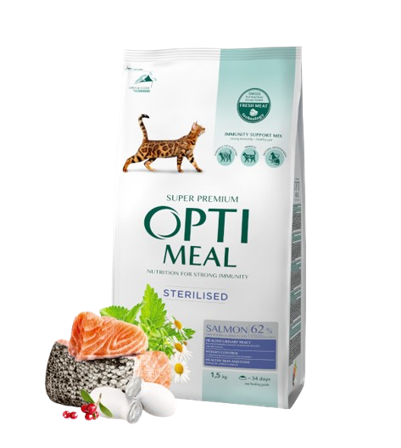 Optimeal - Sterilised Cats Salmon 10 kg - Katt - Kattefôr & kattemat - Tørrfôr for katt - ZOO.no