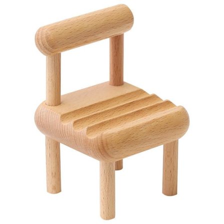 (1 pakkaus) Söpö puinen puhelinteline pöydälle, puinen minituoli puhelimen telakointiteline tabletille, täysin koottu, kannettava, säädettävä katselu 