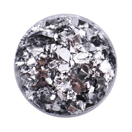 Kynsien glitter - Flakes / Mylar - Hopea metallinen - 8ml - Glitter