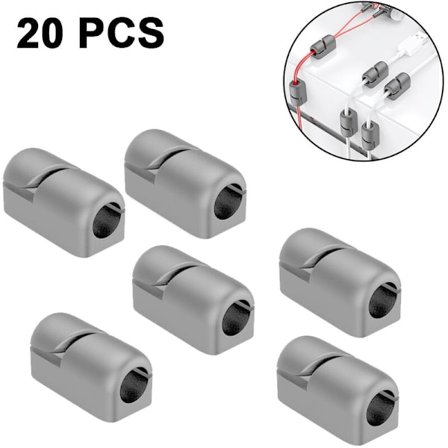 Kabelhållare Clips, 20-pack Kabelhantering Sladdorganisatör Clips Silikon Självhäftande för Skrivbord USB Laddkabel Strömkabel Muskabel Tråd