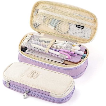 Big Capacity Pencil Pen Case Office College School Large Storage High Capacity Bag Pouch Holder Box Organizer Blue (purple)