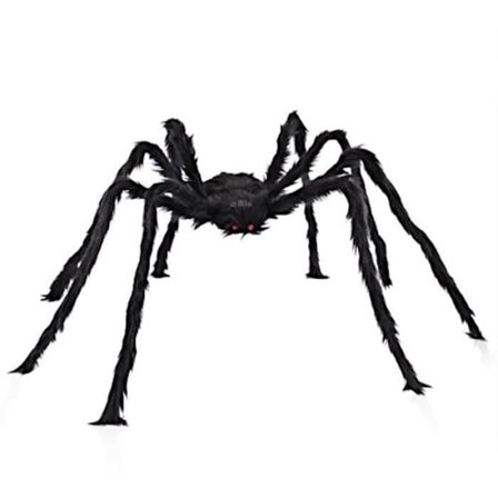 Halloween Dekoration - TD - Jättespindel - Svart Sammet - 150 cm - Realistisk